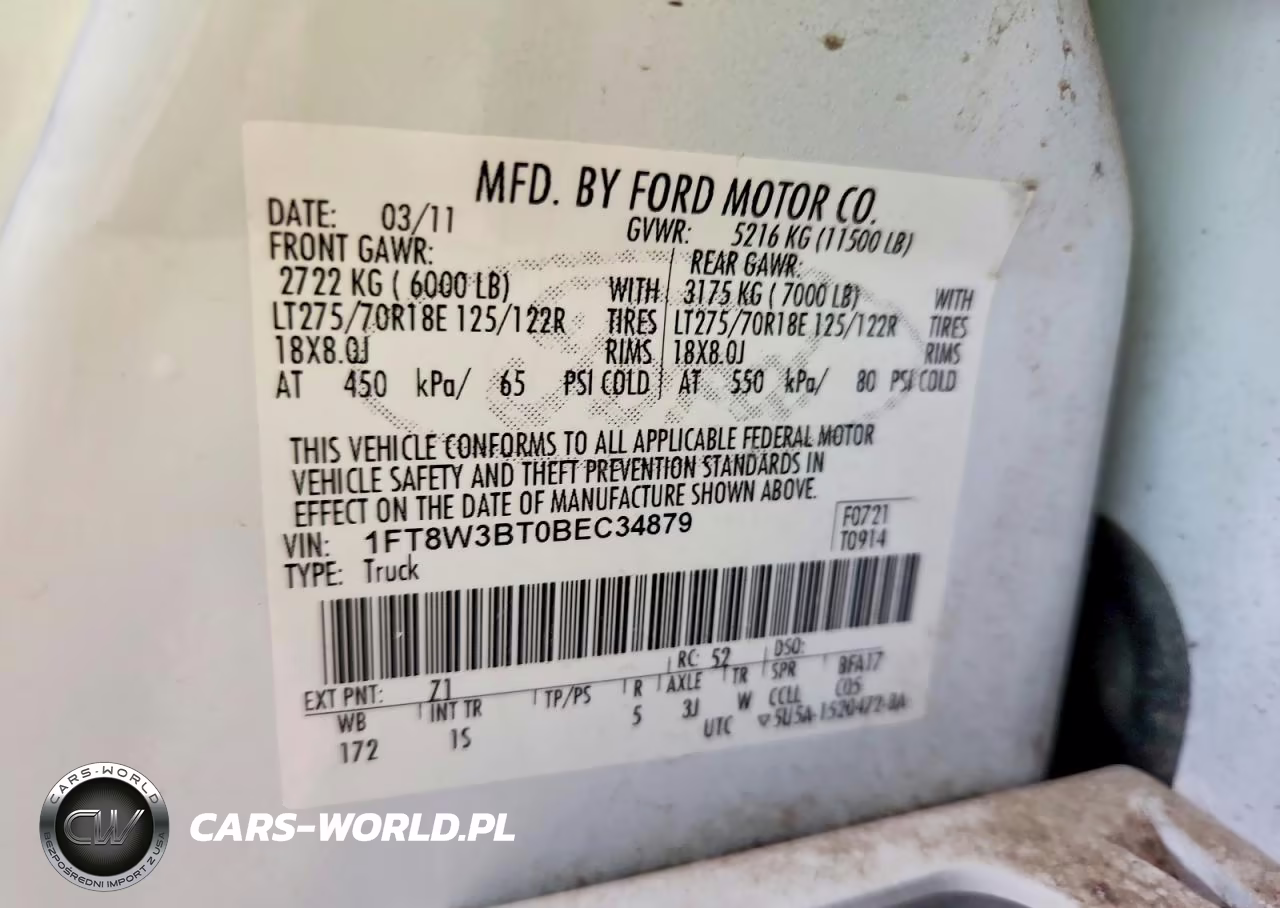 2011 Ford F350 VIN:1FT8W3BT0BEC34879 - 12