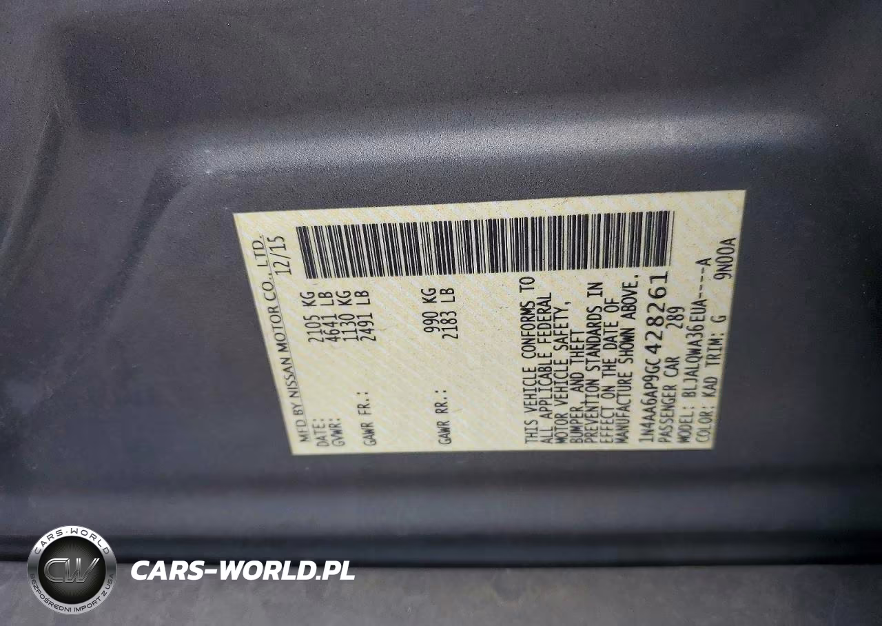 2016 Nissan Maxima 3.5 S VIN:1N4AA6AP9GC428261 - 12