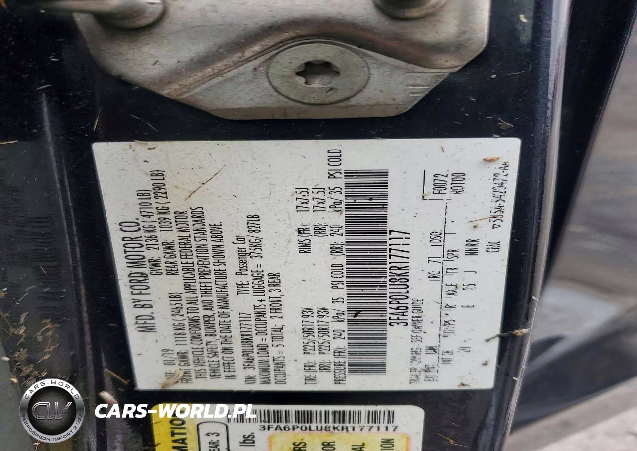 2019 Ford Fusion Se VIN:3FA6P0LU8KR177117 - 12