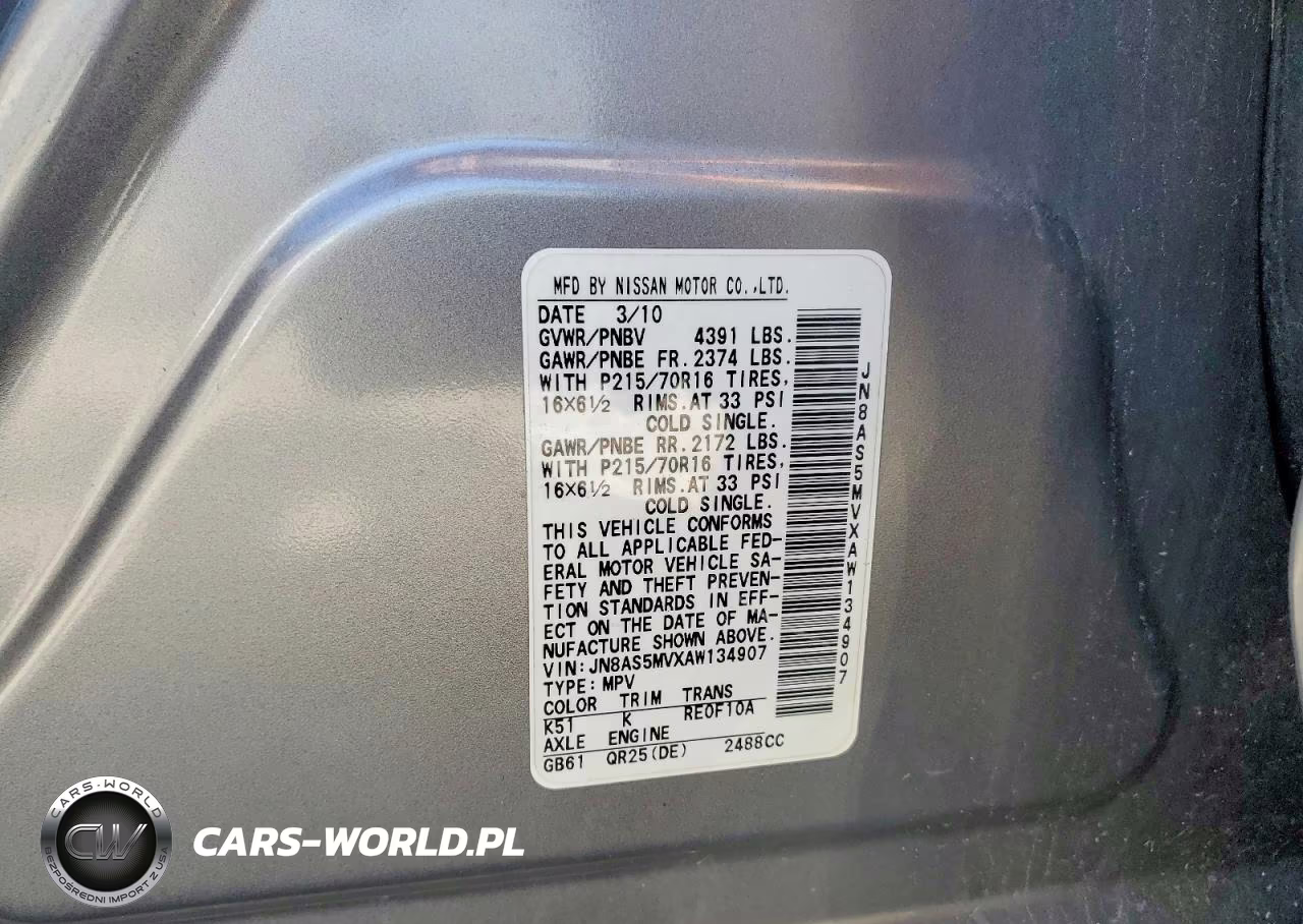 2010 Nissan Rogue S VIN:JN8AS5MVXAW134907 - 13