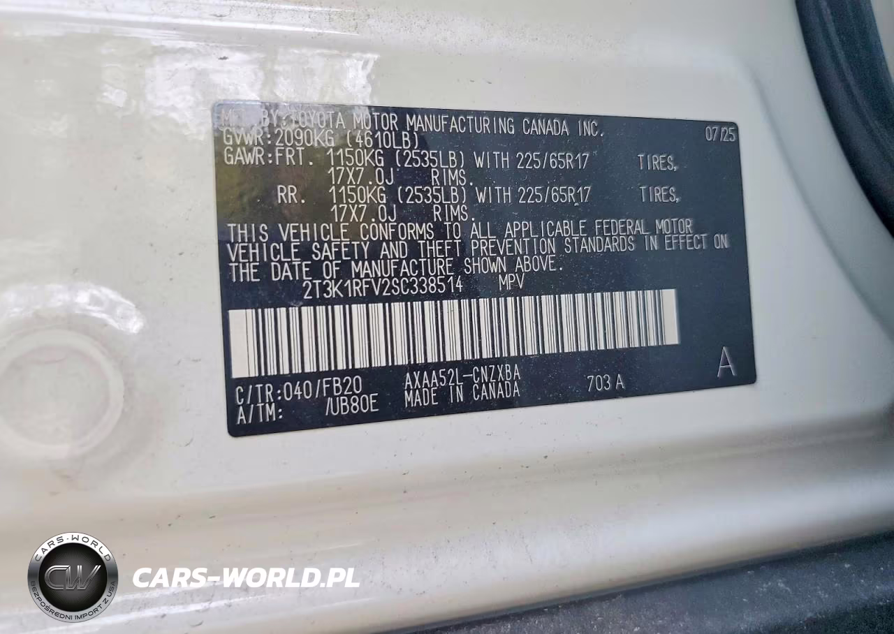 2025 Toyota Rav4 Le VIN:2T3K1RFV2SC338514 - 14