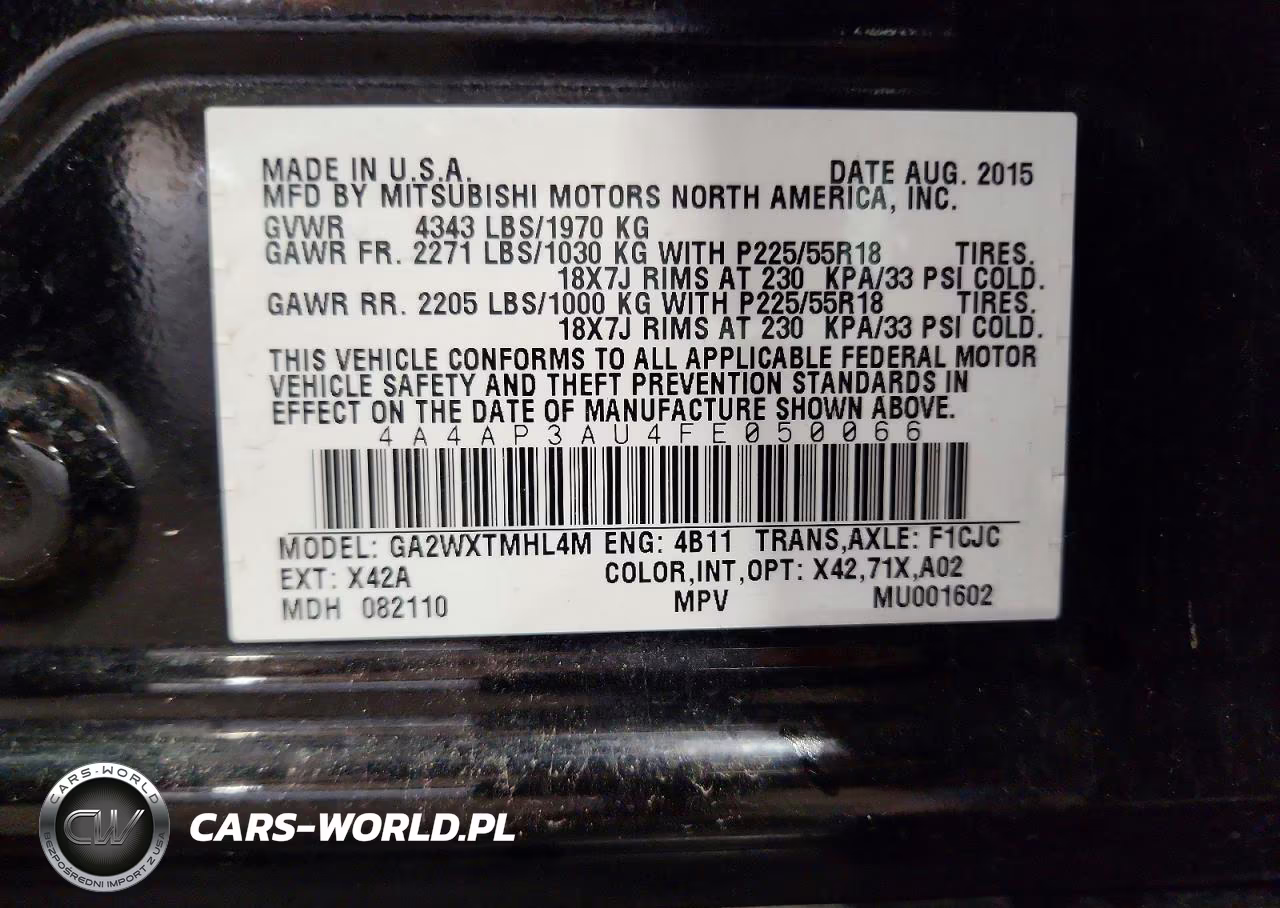 2015 Mitsubishi Outlander Sport Es VIN:4A4AP3AU4FE050066 - 12
