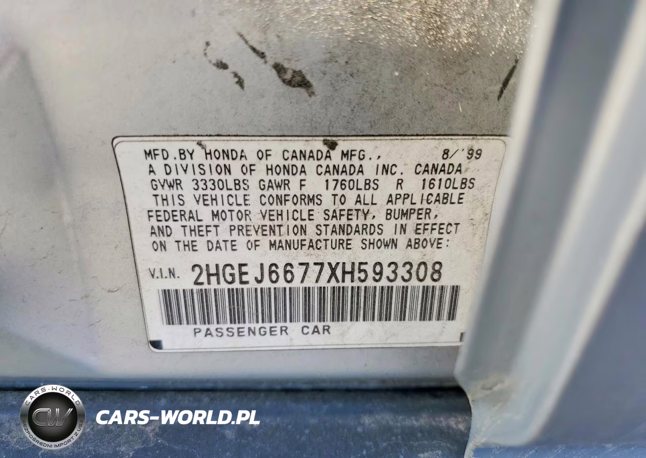 1999 Hond Civic VIN:2HGEJ6677XH593308 - 12