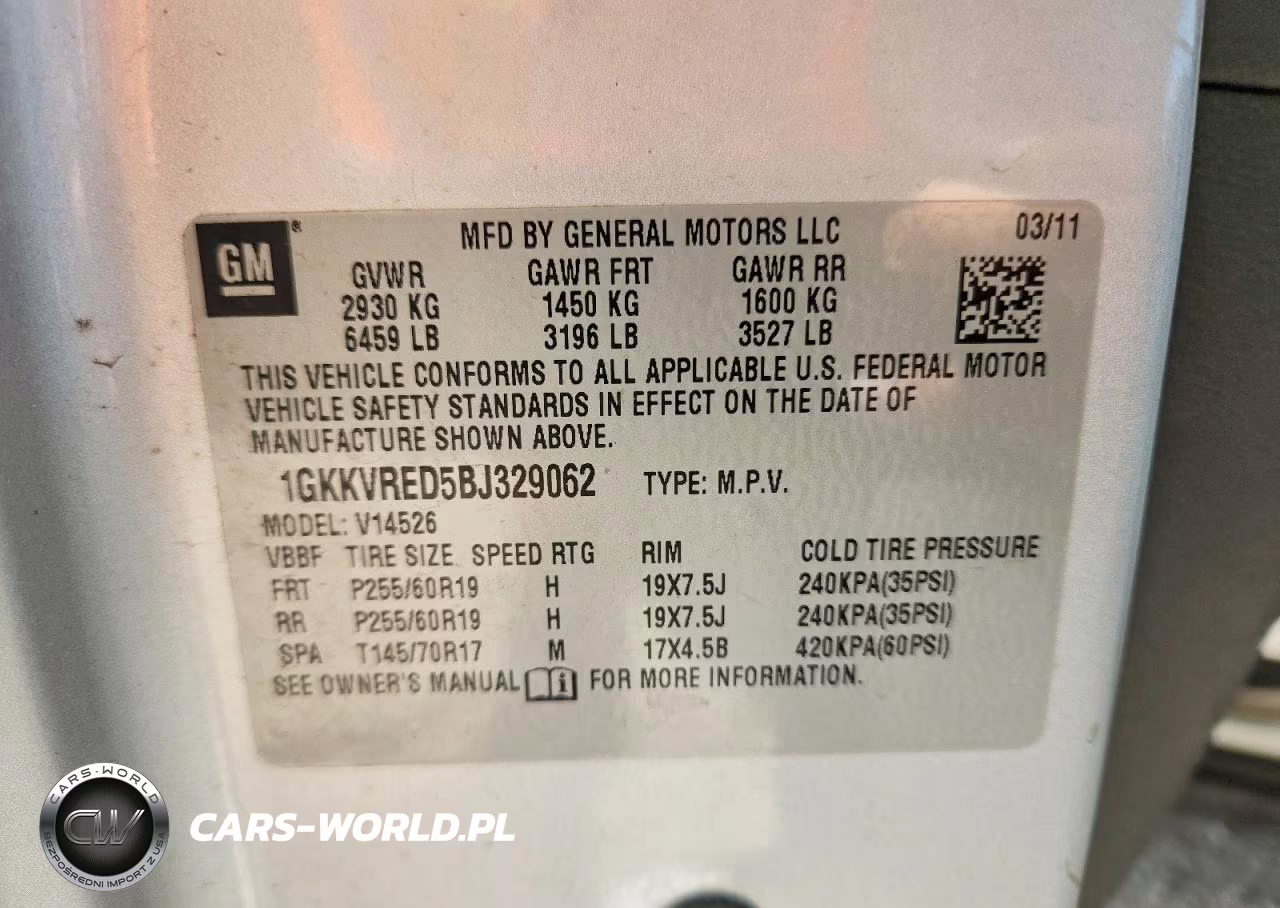 2011 GMC Acadia Slt-1 VIN:1GKKVRED5BJ329062 - 13
