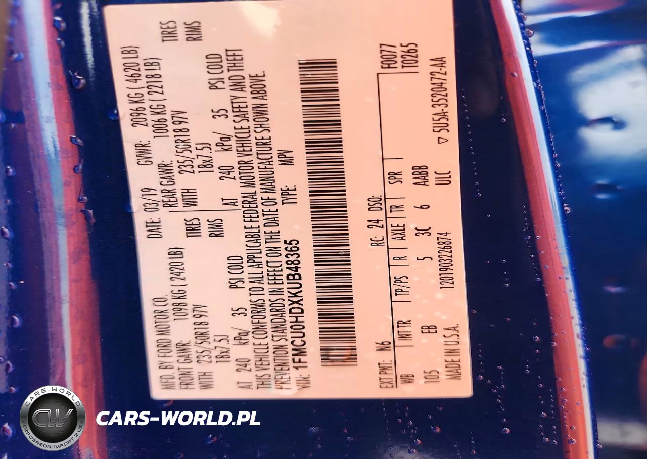 2019 Ford Escape Sel VIN:1FMCU0HDXKUB48365 - 13