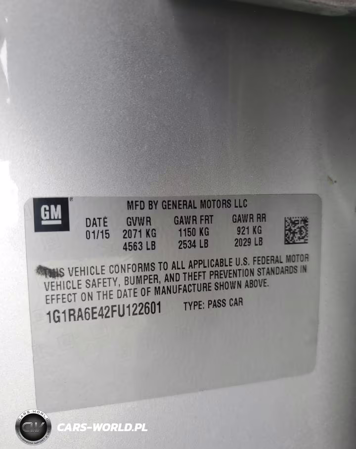 2015 Chevrolet Volt VIN:1G1RA6E42FU122601 - 12