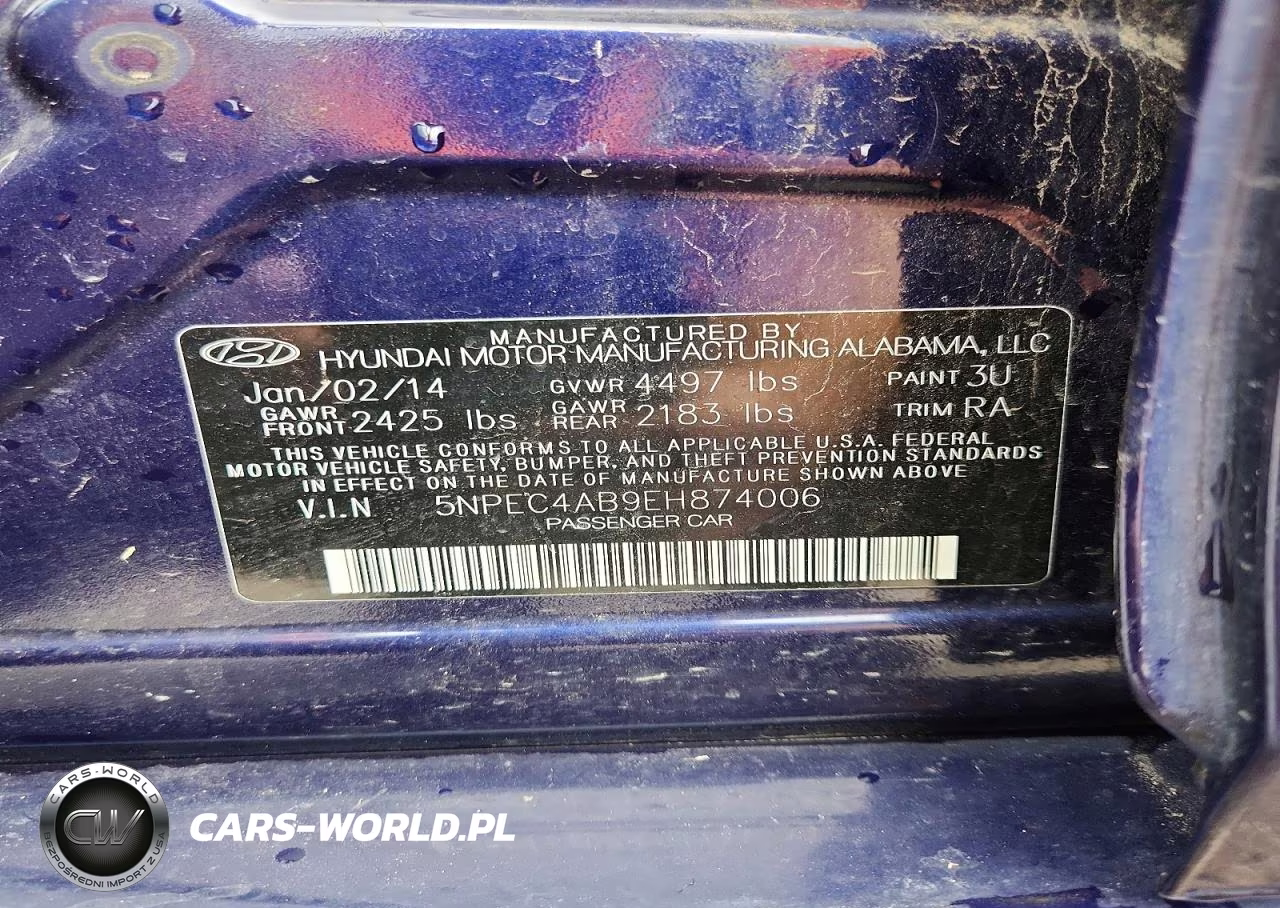 2014 Hyundai Sonata Se 2.0T VIN:5NPEC4AB9EH874006 - 13