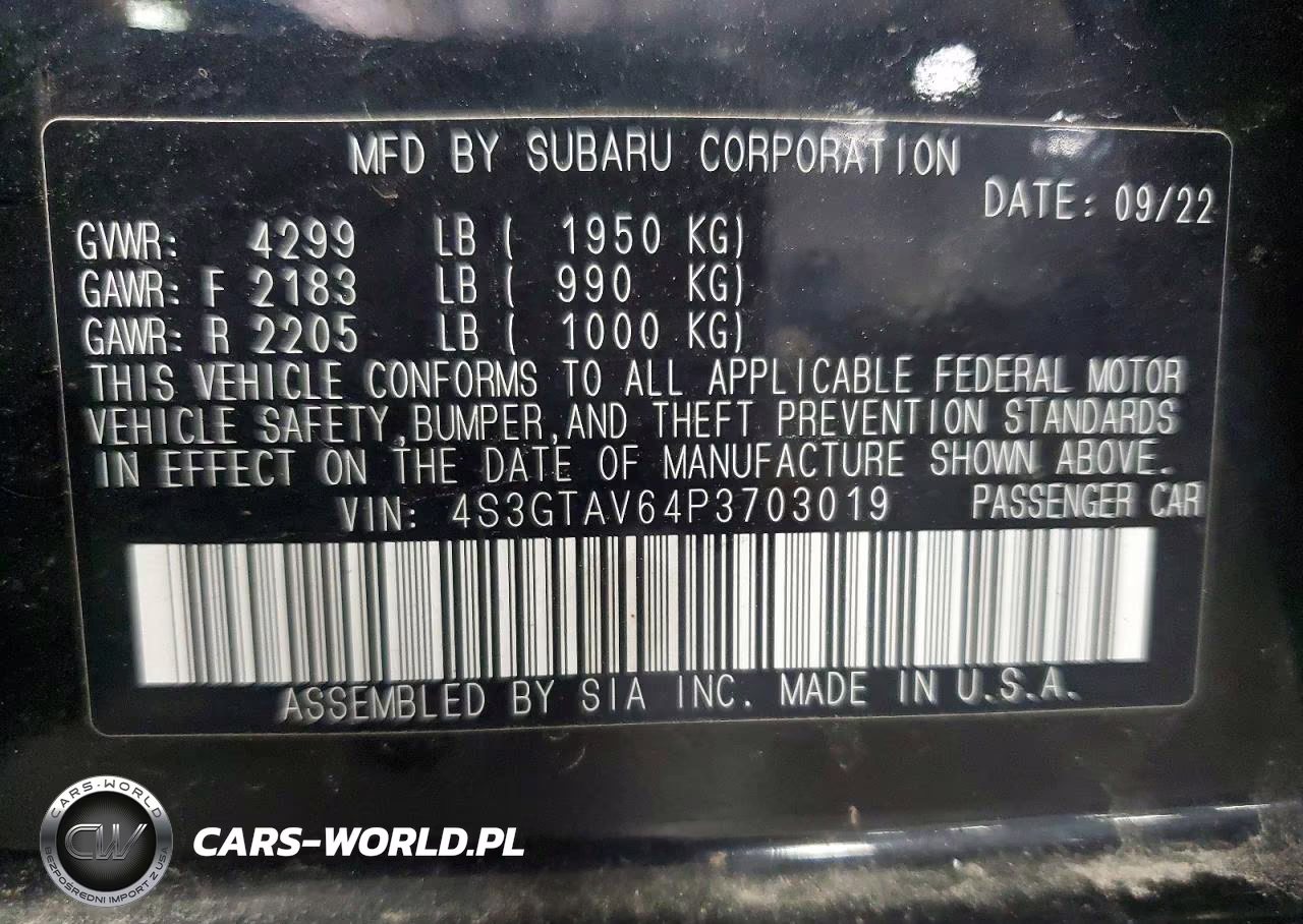 2023 Subaru Impreza Premium VIN:4S3GTAV64P3703019 - 13