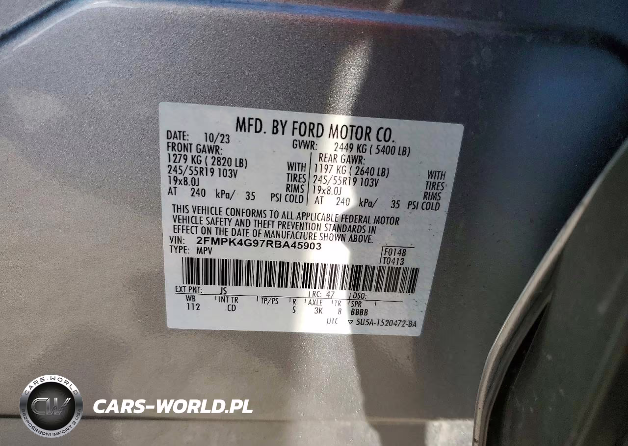 2024 Ford Edge Se VIN:2FMPK4G97RBA45903 - 13