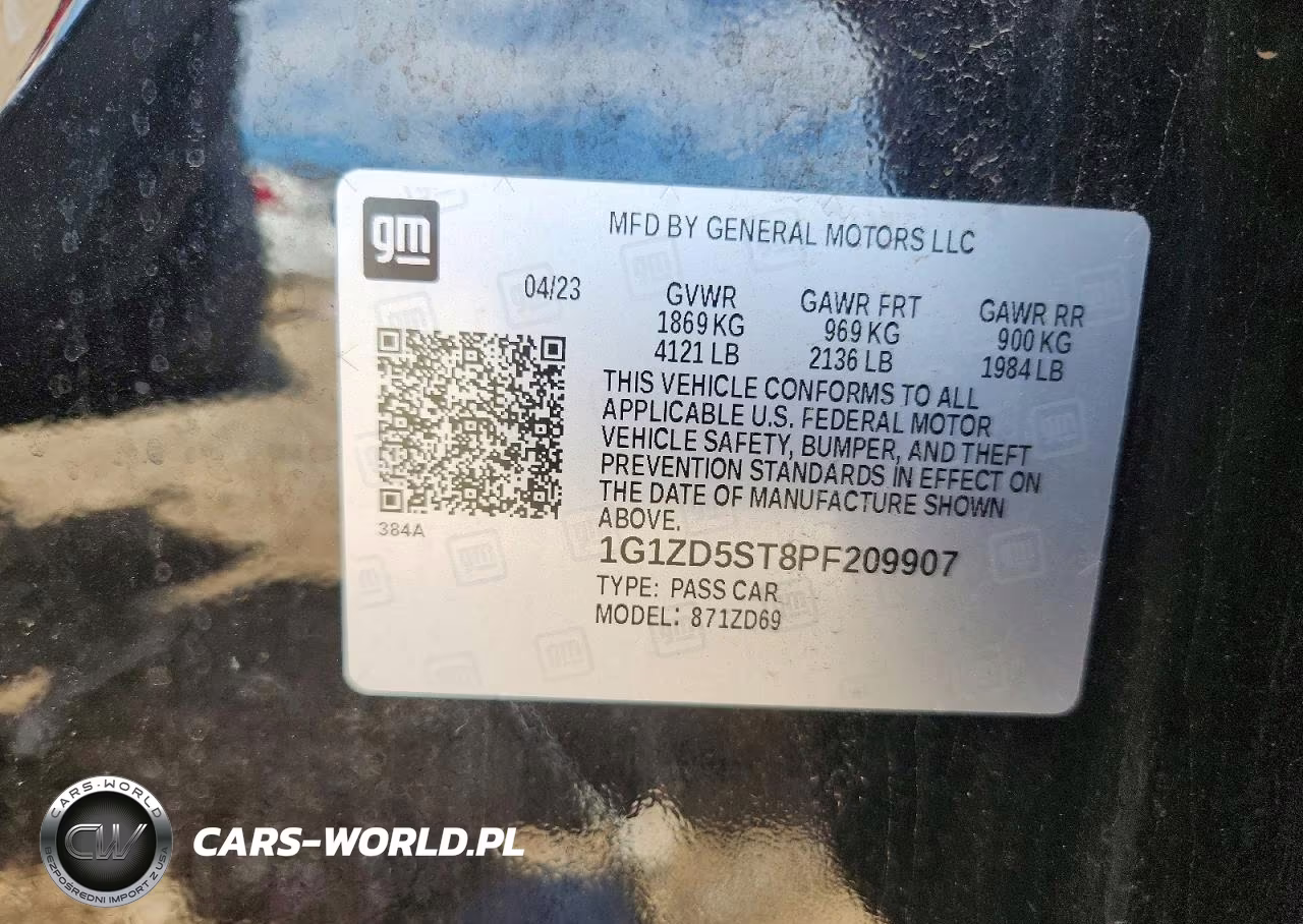 2023 Chevrolet Malibu Lt VIN:1G1ZD5ST8PF209907 - 12