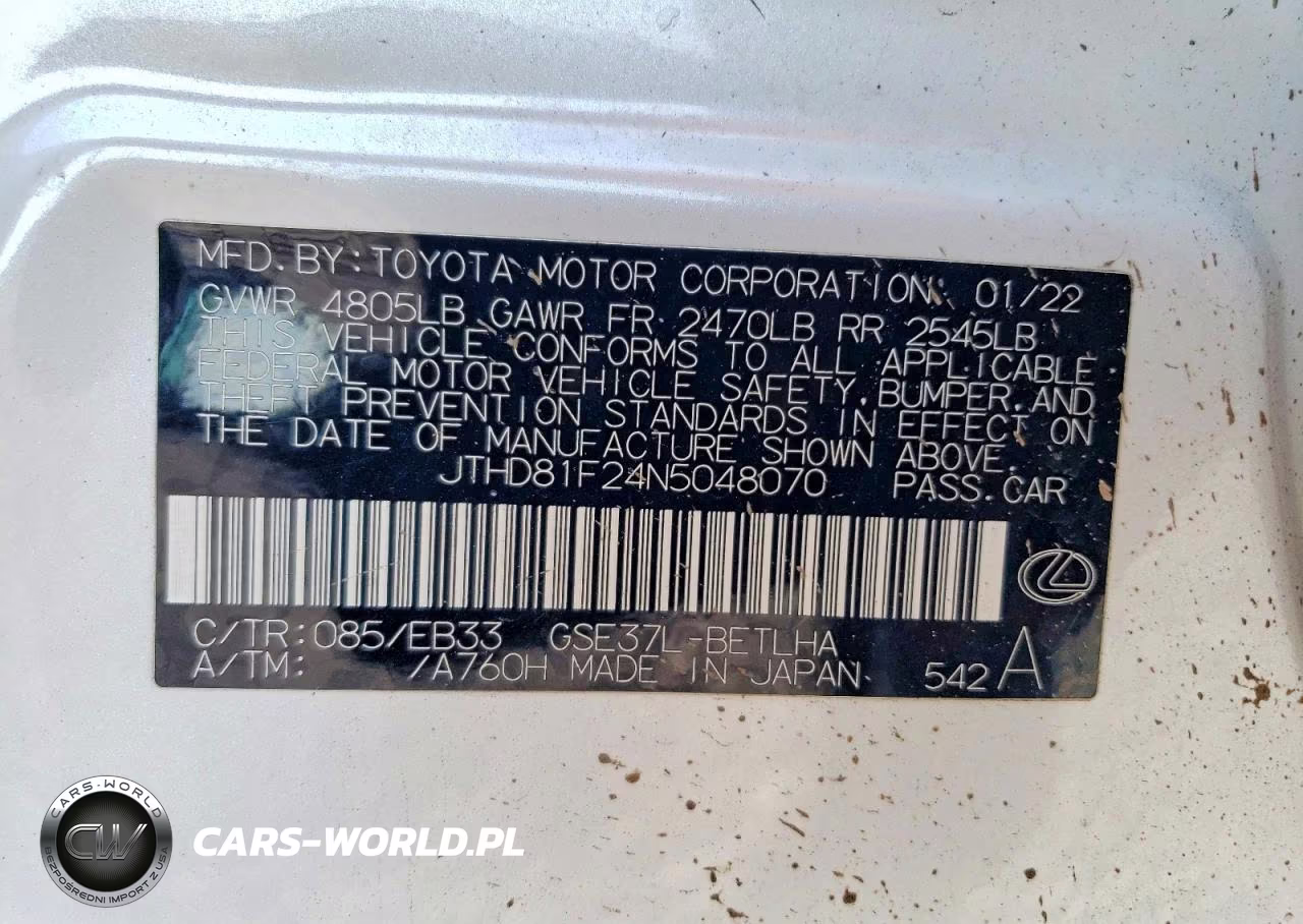 2022 Lexus Is 300 VIN:JTHD81F24N5048070 - 12