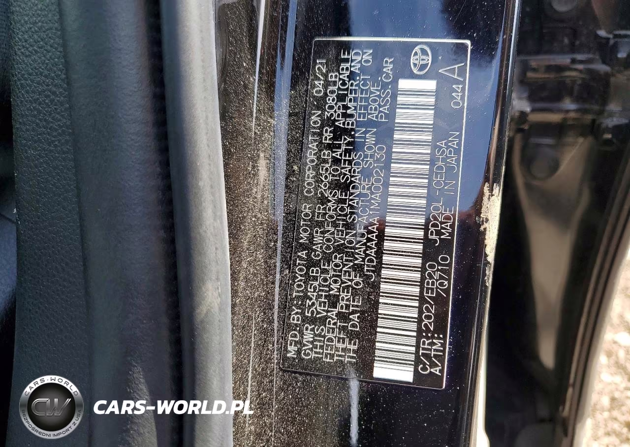 2021 TOYOTA MIRAI XLE VIN:JTDAAAAA1MA002130 - 13