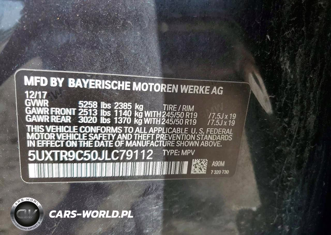 2018 BMW X3 xDrive30I VIN:5UXTR9C50JLC79112 - 13