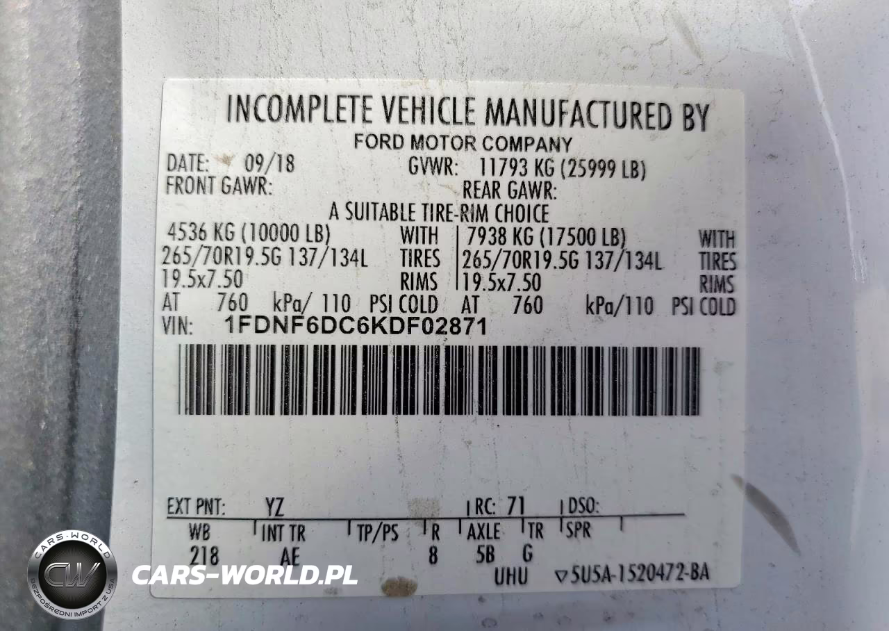 2019 Ford F650 Super Duty VIN:1FDNF6DC6KDF02871 - 13