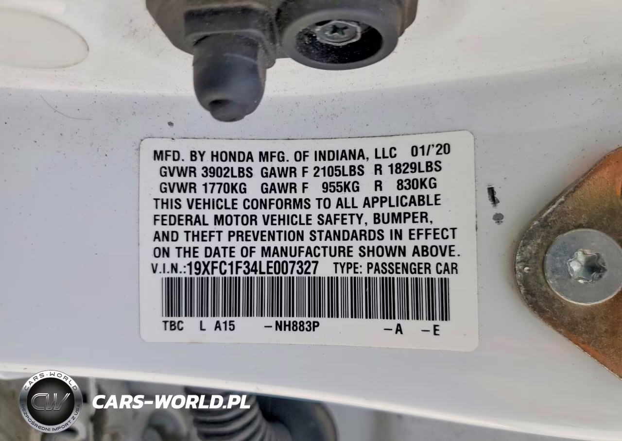 2020 Honda Civic Ex VIN:19XFC1F34LE007327 - 12