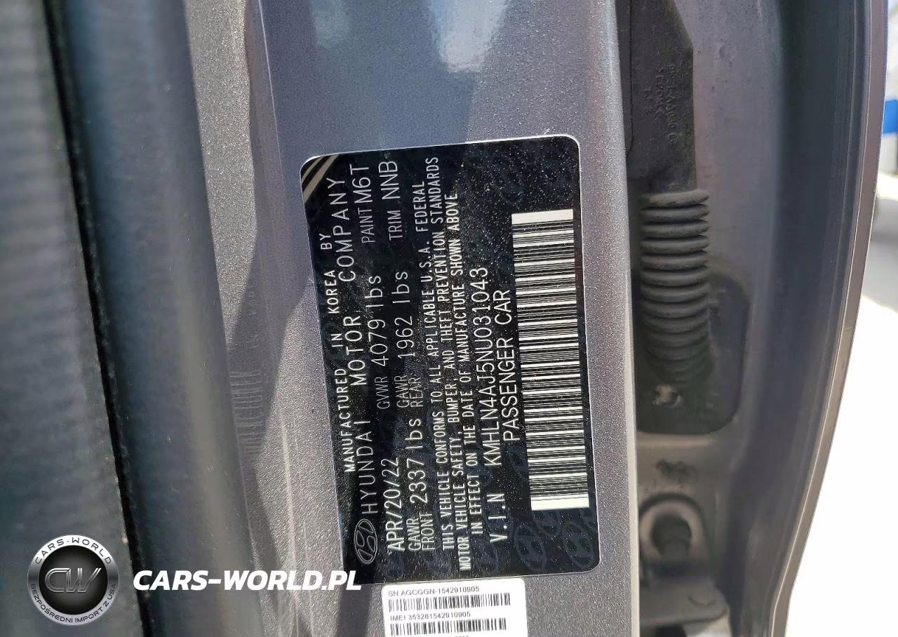 2022 Hyundai Elantra Limited VIN:KMHLN4AJ5NU031043 - 12