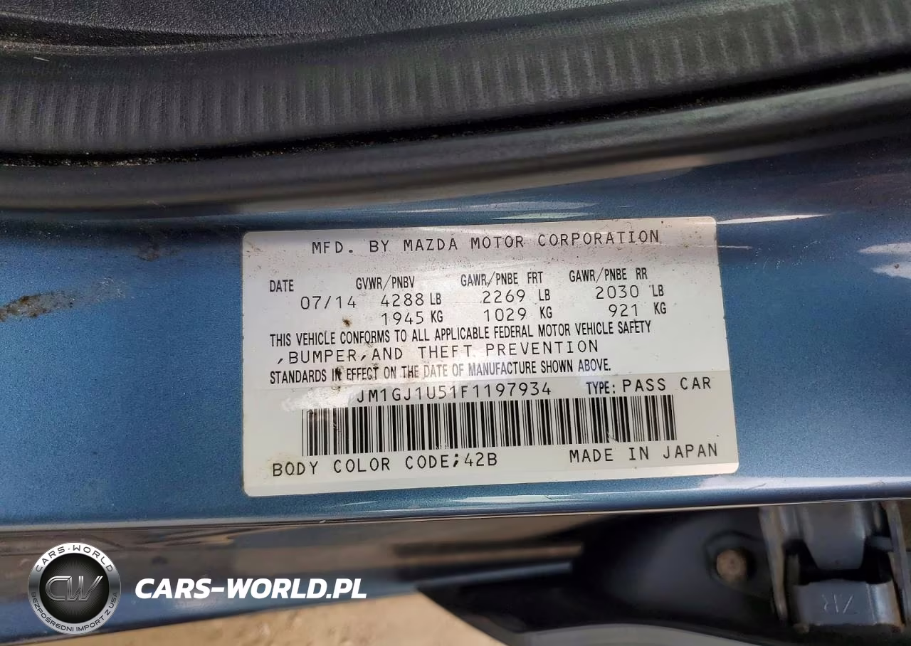 2015 Mazda 6 Sport VIN:JM1GJ1U51F1197934 - 12
