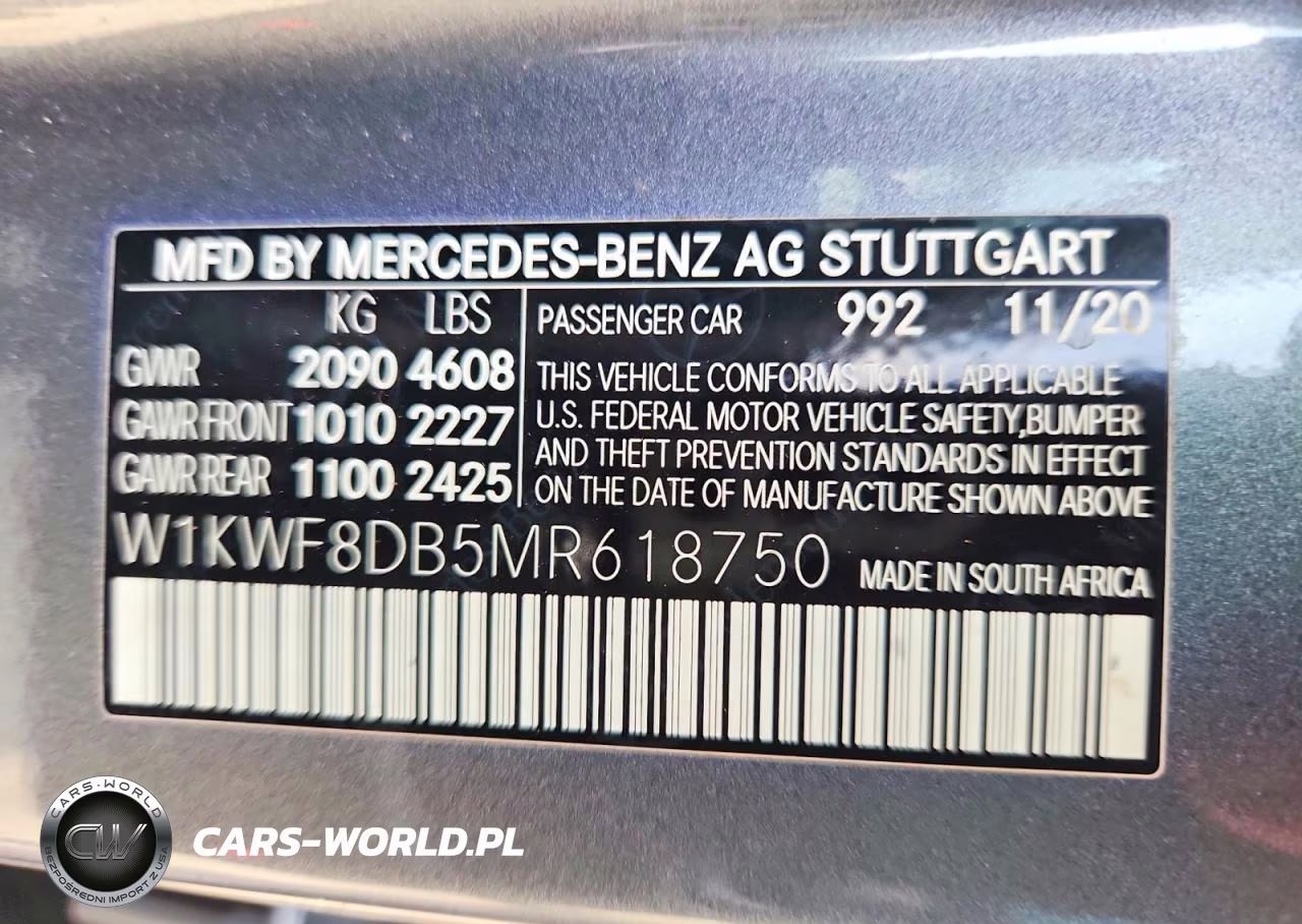 2021 Mercedes-Benz C 300 VIN:W1KWF8DB5MR618750 - 12