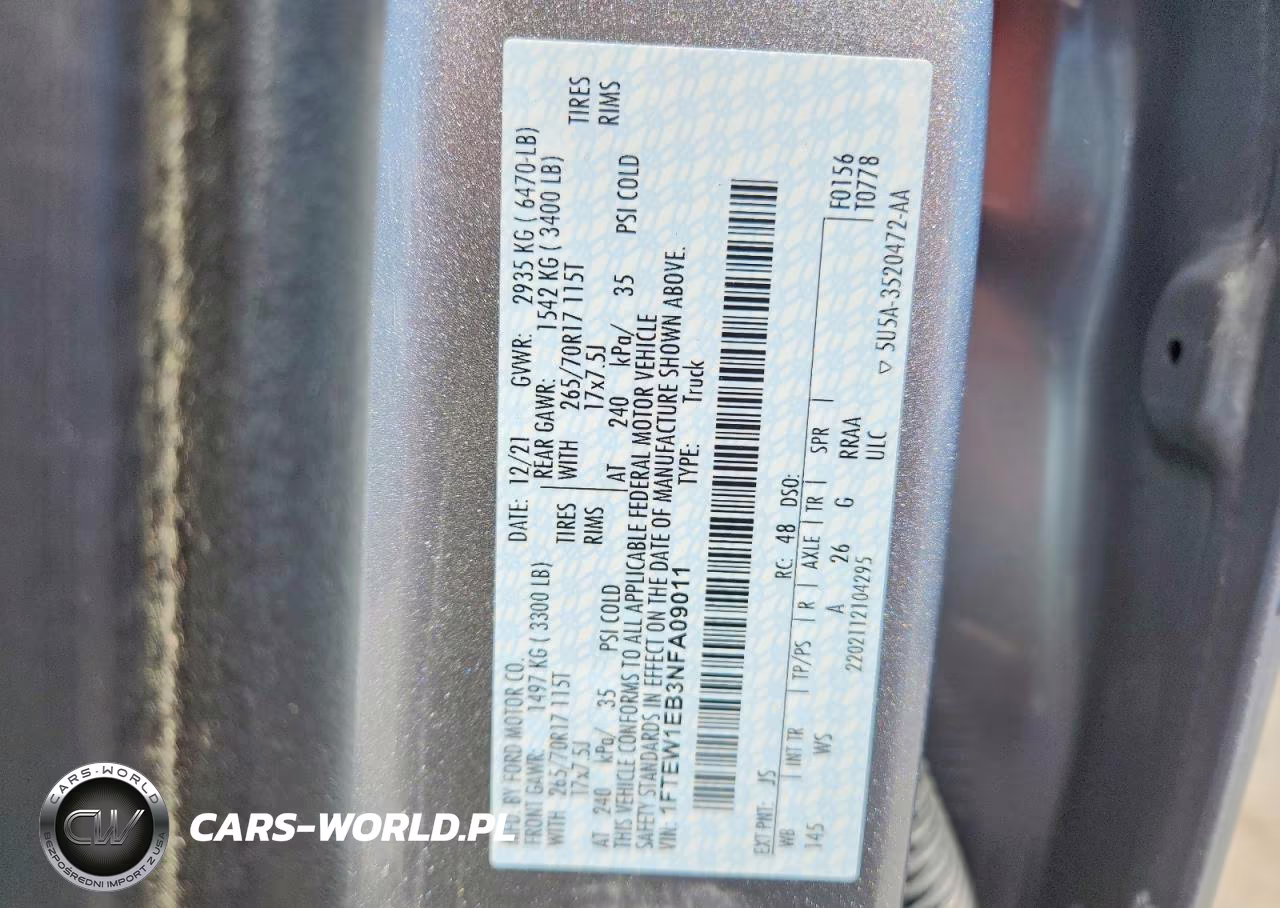2022 Ford F150 Supercrew VIN:1FTEW1EB3NFA09011 - 13