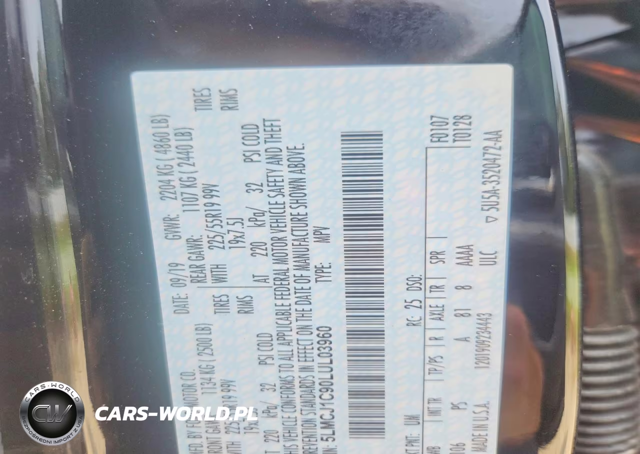 2020 Lincoln Corsair VIN:5LMCJ1C90LUL03960 - 13