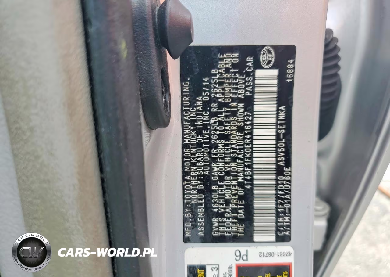 2014 Toyota Camry Le VIN:4T4BF1FK0ER416427 - 12