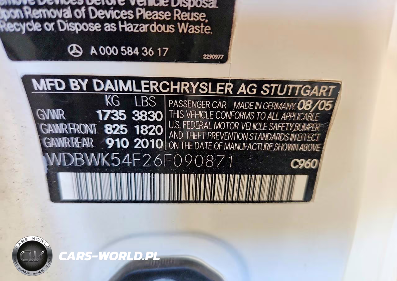2006 Mercedes-Benz Slk 280 VIN:WDBWK54F26F090871 - 12