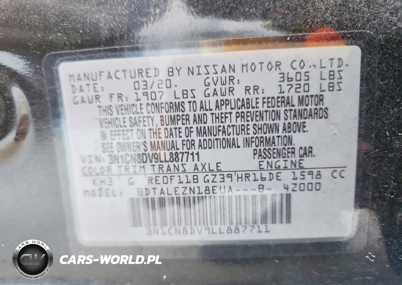 2020 Nissan Versa S VIN:3N1CN8DV9LL887711 - 12