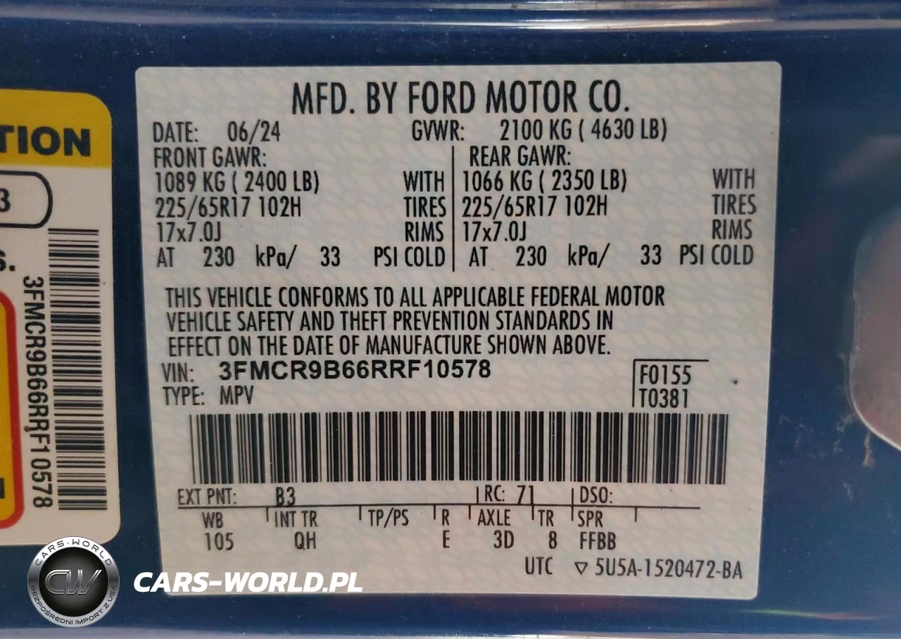 2024 Ford Bronco Sport Big Bend VIN:3FMCR9B66RRF10578 - 12