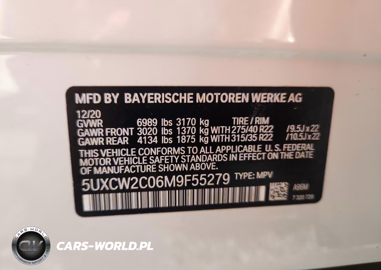 2021 BMW X7 xDrive40I VIN:5UXCW2C06M9F55279 - 14