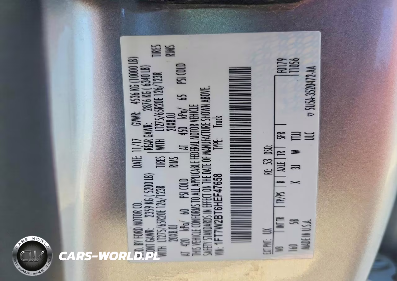 2017 Ford F250 Super Duty VIN:1FT7W2BT6HEF47658 - 12
