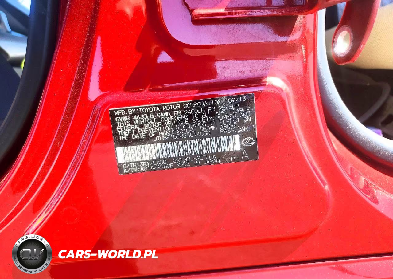 2014 Lexus Is 250 VIN:JTHBF1D28E5016030 - 12