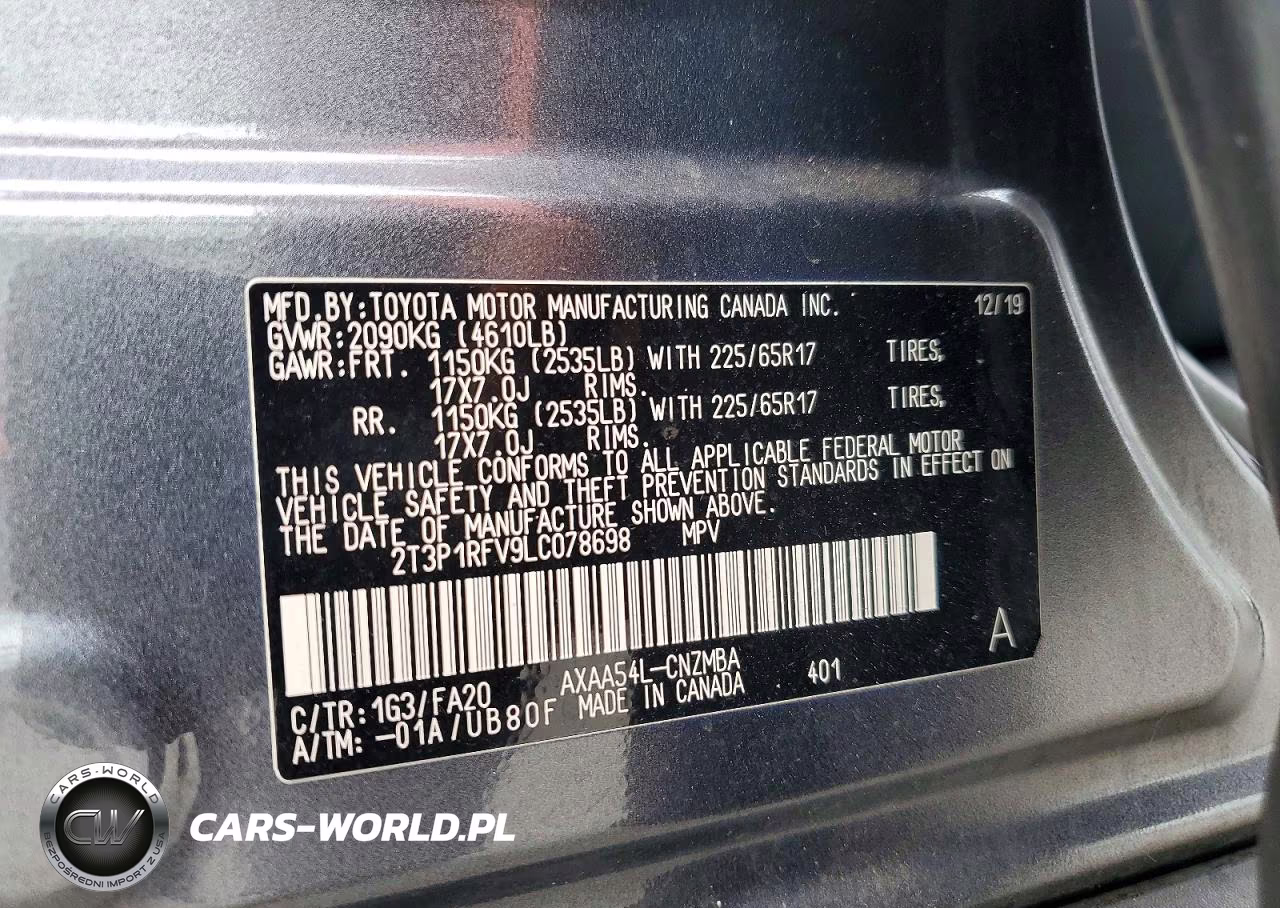 2020 Toyota Rav4 Xle VIN:2T3P1RFV9LC078698 - 13