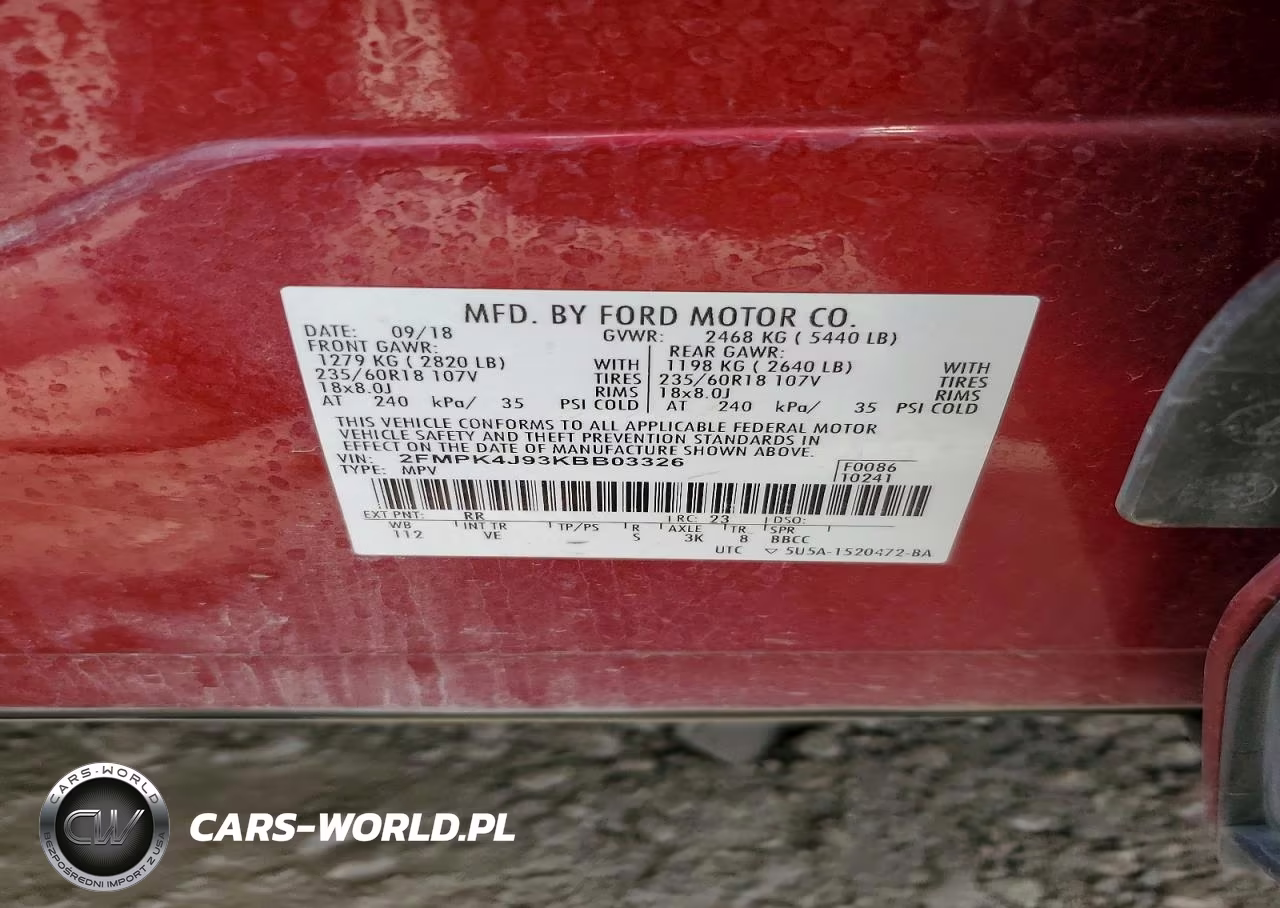 2019 Ford Edge Sel VIN:2FMPK4J93KBB03326 - 14