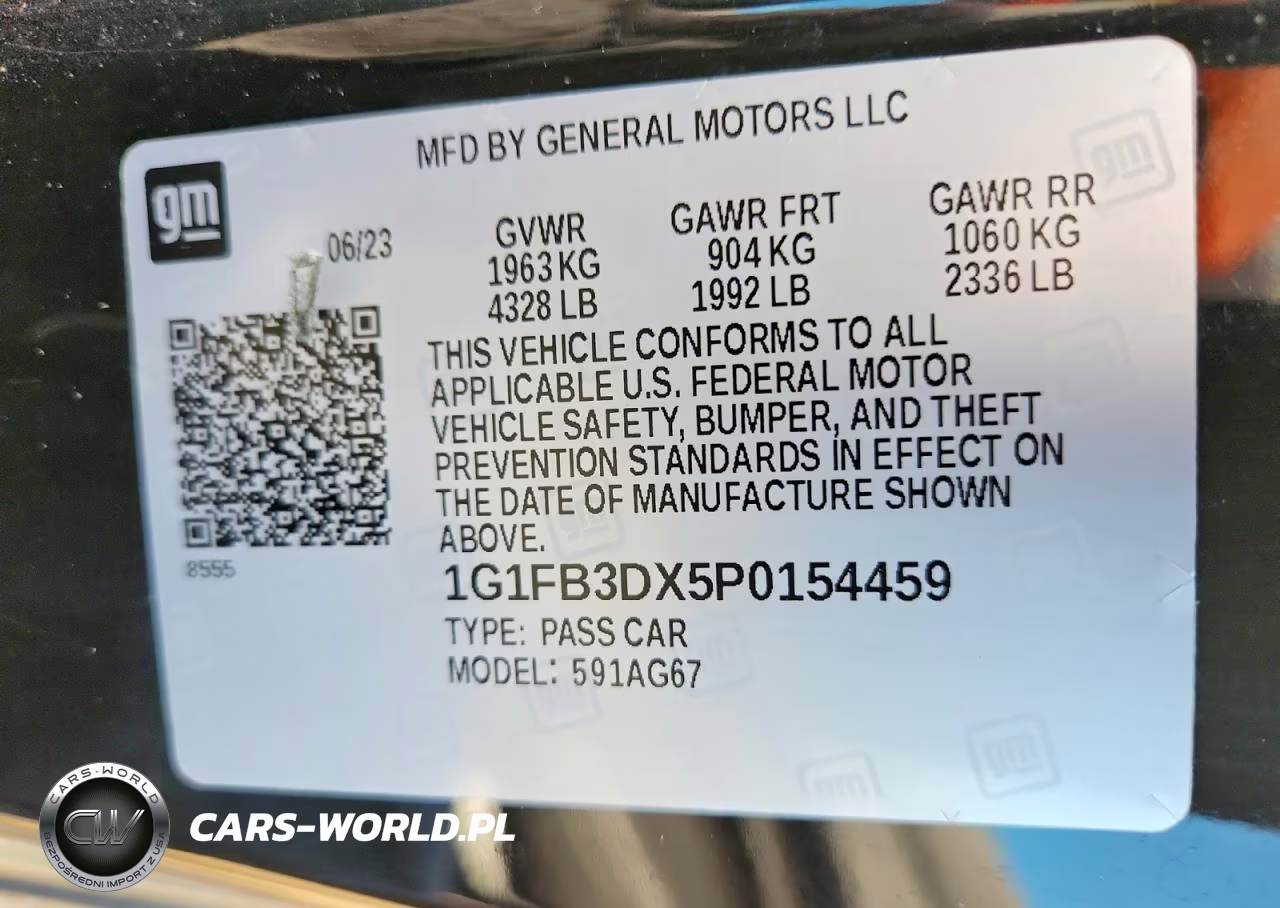 2023 Chevrolet Camaro Ls VIN:1G1FB3DX5P0154459 - 12