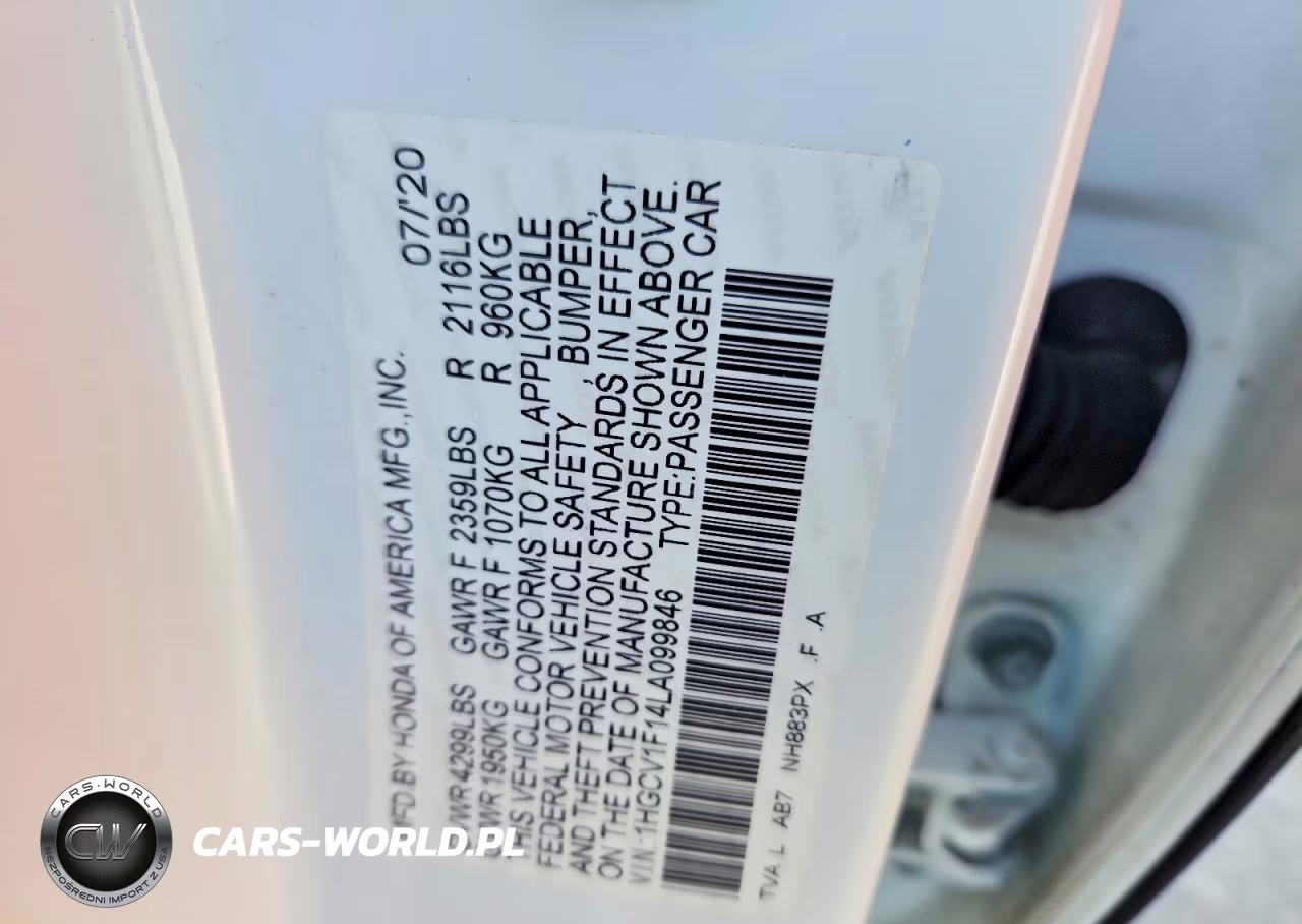 2020 Honda Accord Lx VIN:1HGCV1F14LA099846 - 12