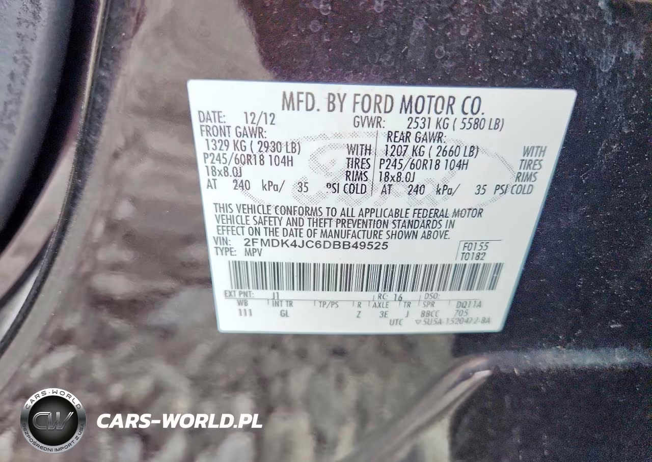 2013 Ford Edge Sel VIN:2FMDK4JC6DBB49525 - 12