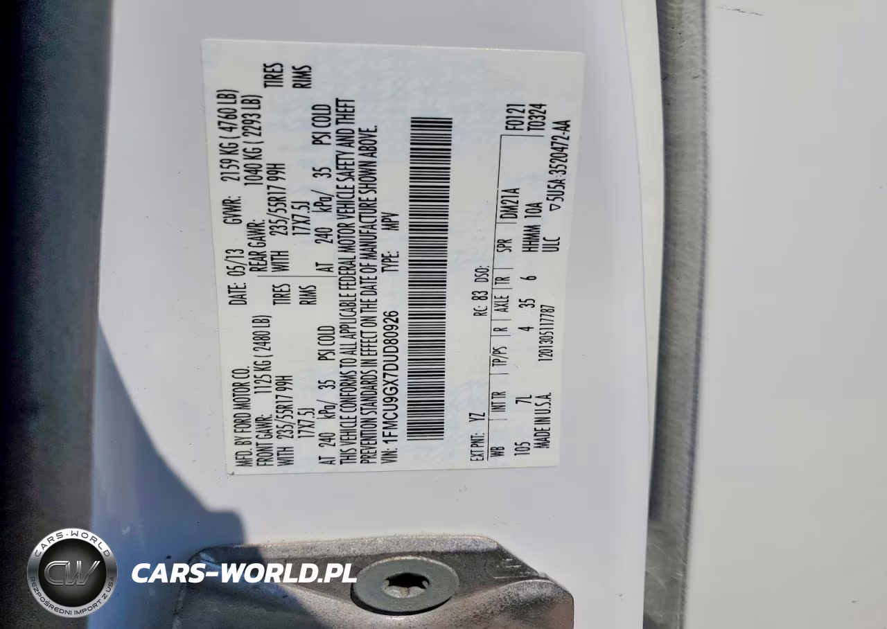 2013 Ford Escape Se VIN:1FMCU9GX7DUD80926 - 13