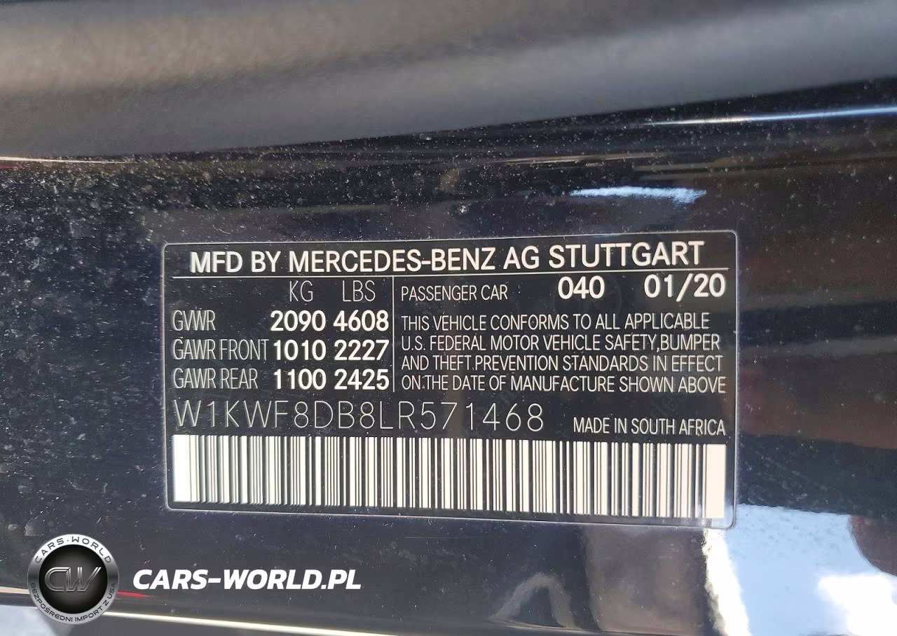 2020 Mercedes-Benz C 300 VIN:W1KWF8DB8LR571468 - 12