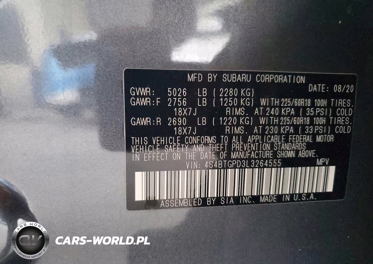 2020 Subaru Outback Touring Ldl VIN:4S4BTGPD3L3264555 - 13