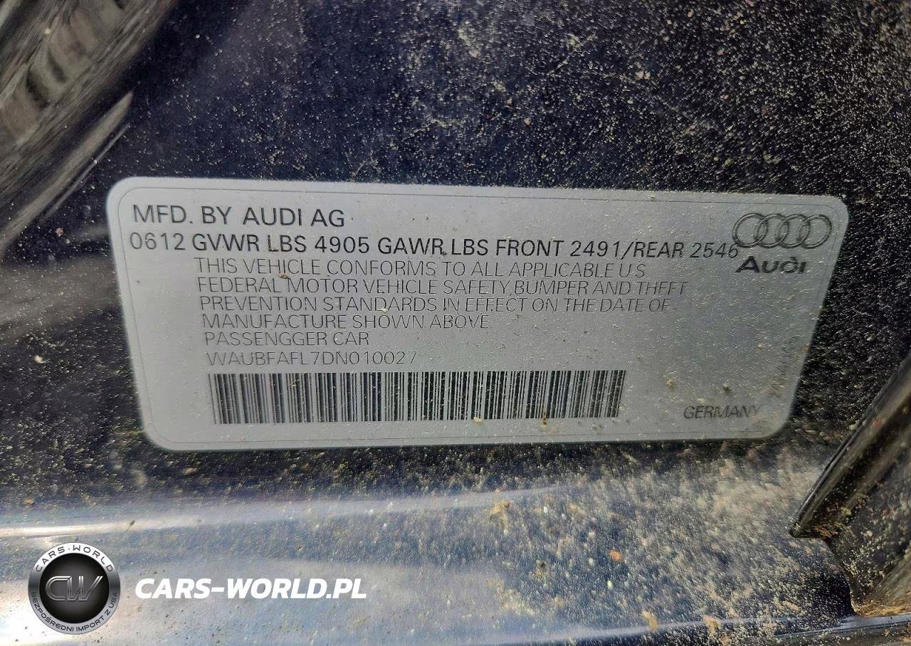 2013 Audi A4 Premium VIN:WAUBFAFL7DN010027 - 12
