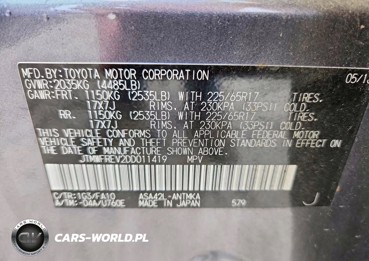 2013 Toyota Rav4 Xle VIN:JTMWFREV2DD011419 - 13