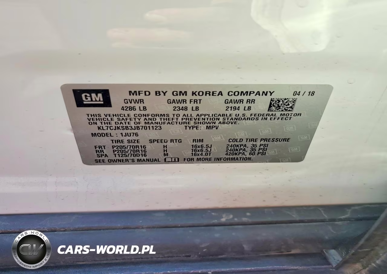 2018 Chevrolet Trax Ls VIN:KL7CJKSB3JB701123 - 13