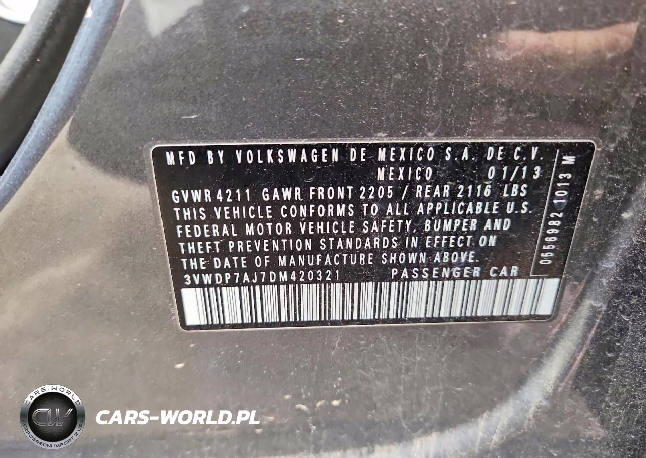 2013 Volkswagen Jetta Se VIN:3VWDP7AJ7DM420321 - 12