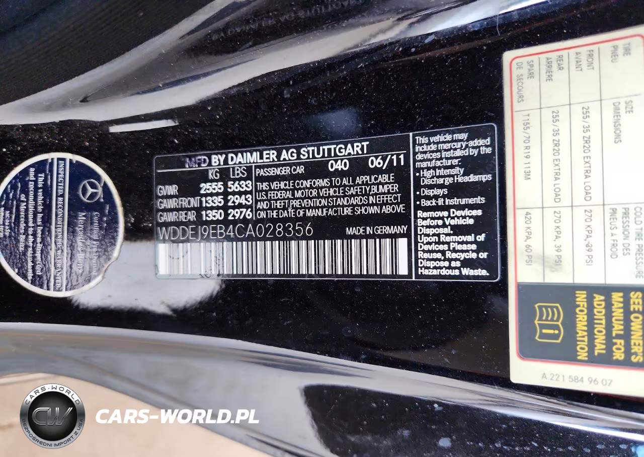 2012 Mercedes-Benz Cl 550 4Matic VIN:WDDEJ9EB4CA028356 - 12