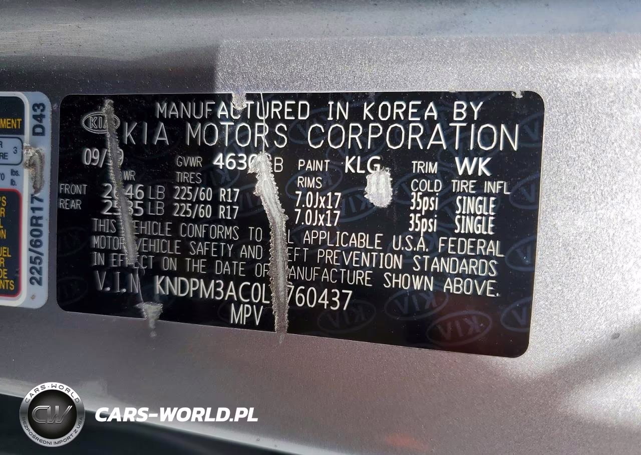 2020 Kia Sportage Lx VIN:KNDPM3AC0L7760437 - 12