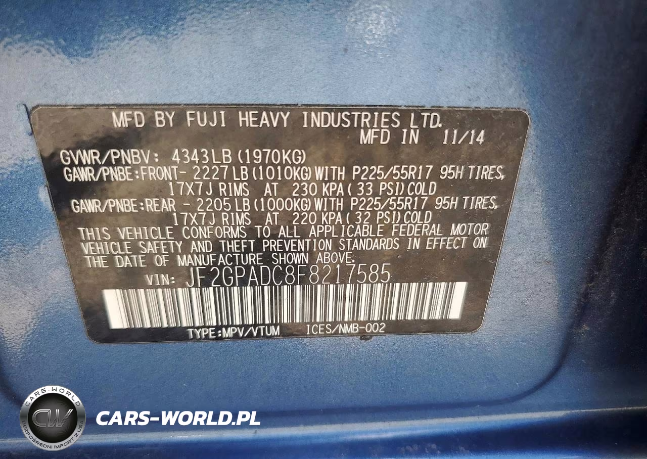 2015 Subaru Xv Crosstrek 2.0 Premium VIN:JF2GPADC8F8217585 - 13