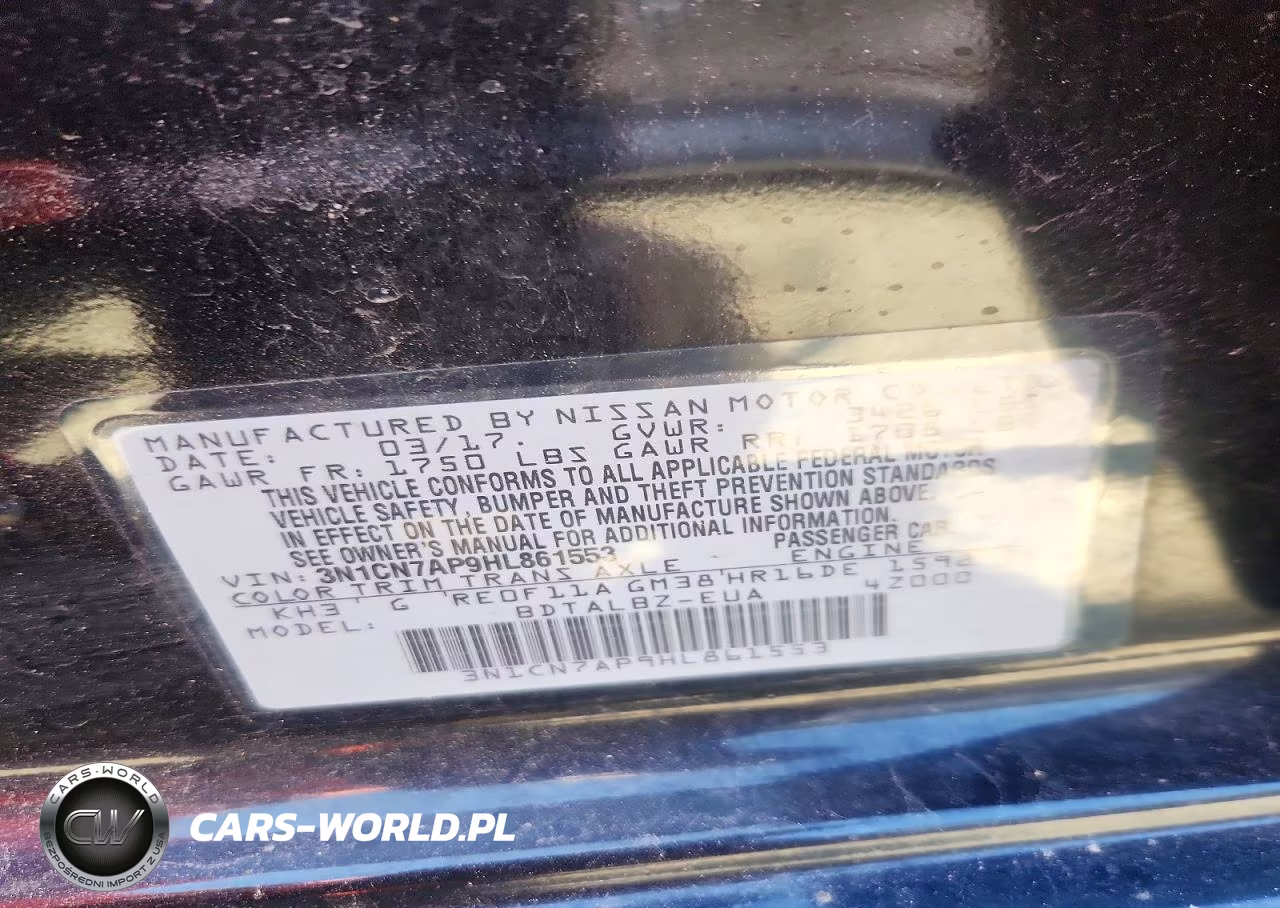 2017 Nissan Versa 1.6 Sv VIN:3N1CN7AP9HL861553 - 12
