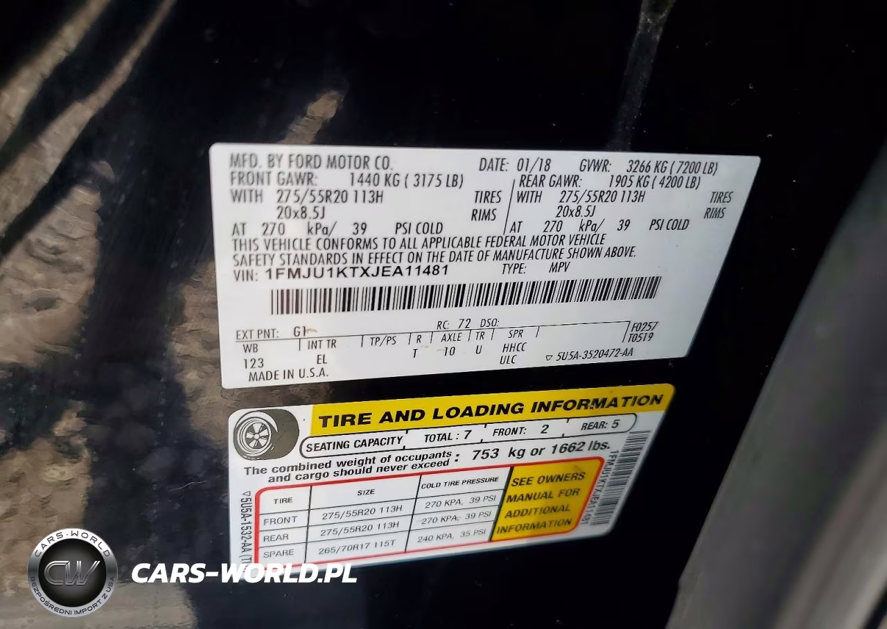 2018 Ford Expedition Limited VIN:1FMJU1KTXJEA11481 - 12