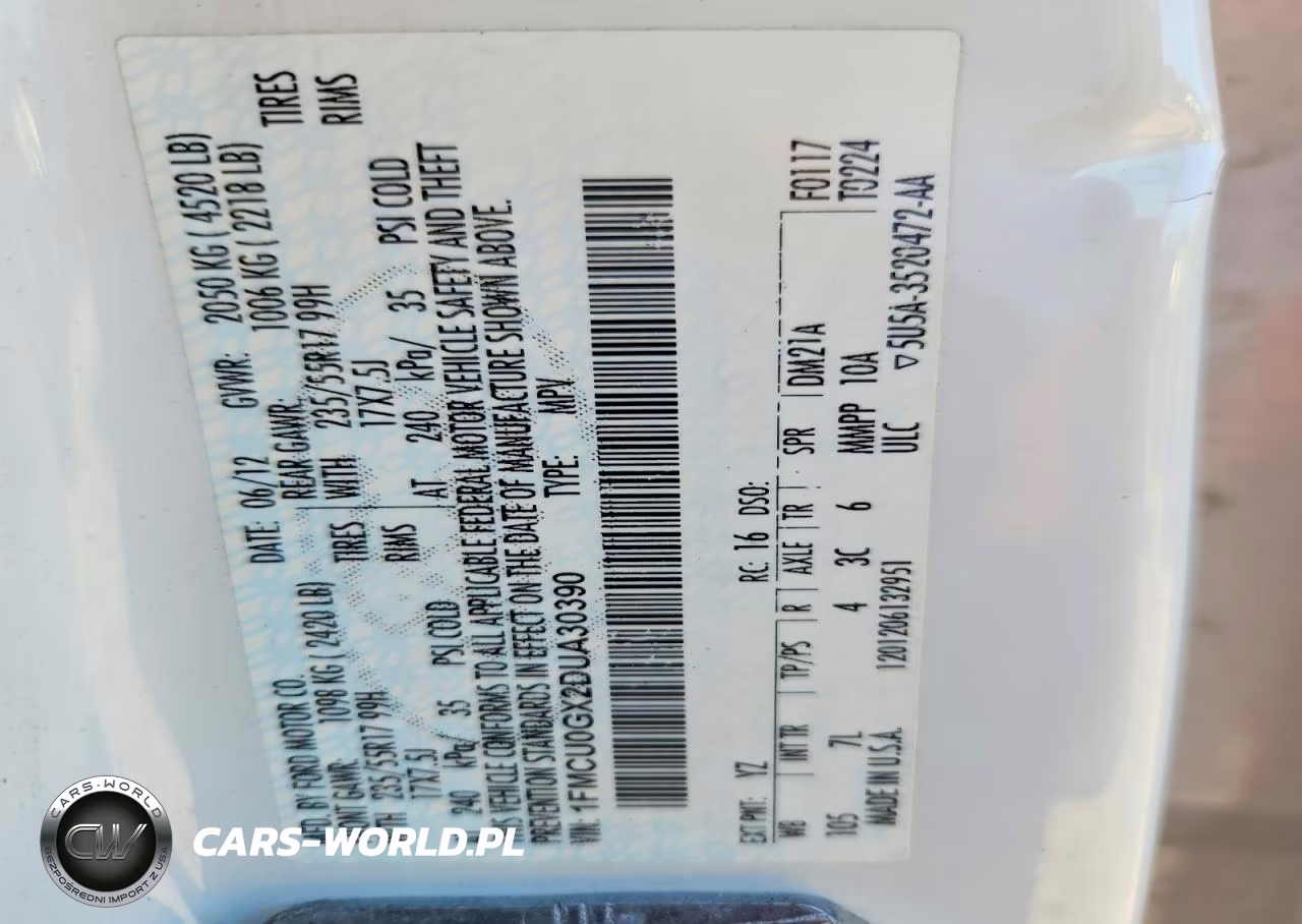 2013 Ford Escape VIN:1FMCU0GX2DUA30390 - 13