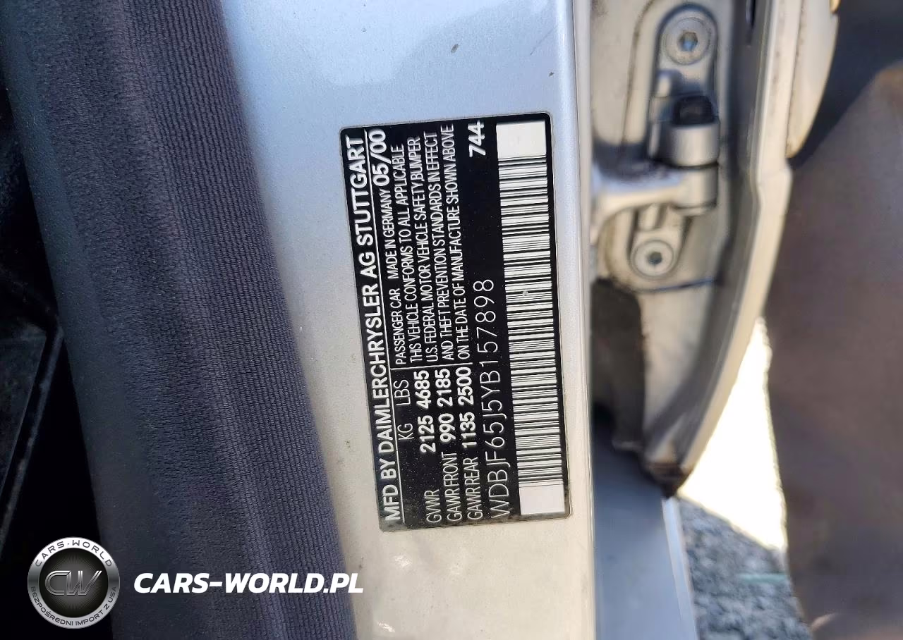 2000 Mercedes-Benz E 320 VIN:WDBJF65J5YB157898 - 12
